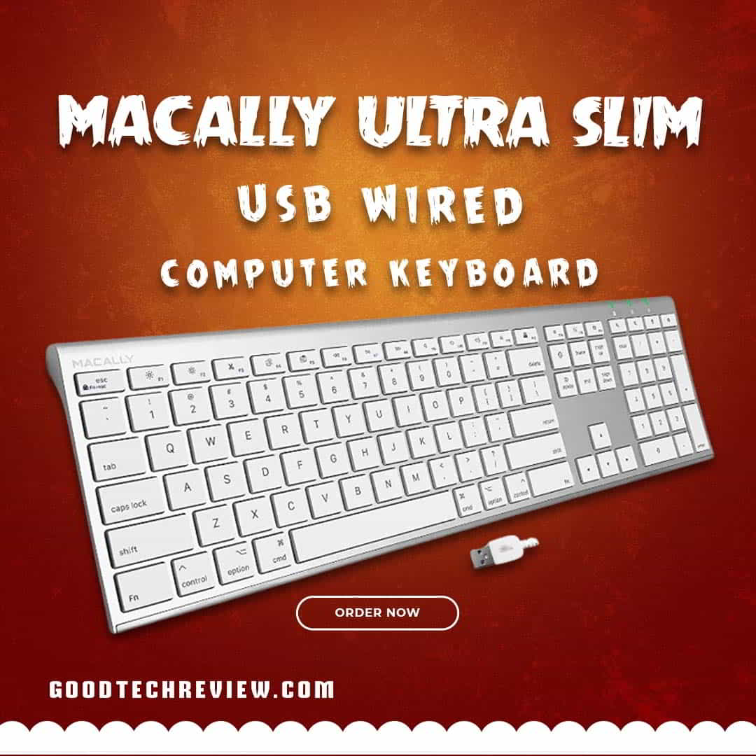 Macally Ultra Slim USB Wired Computer Keyboard – A Blend of Style and Functionality Macally
